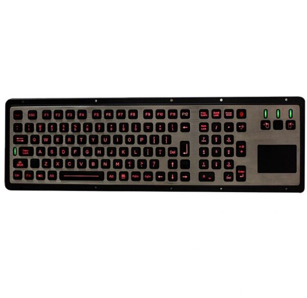 teclado resistente militar com touchpad e retro iluminado