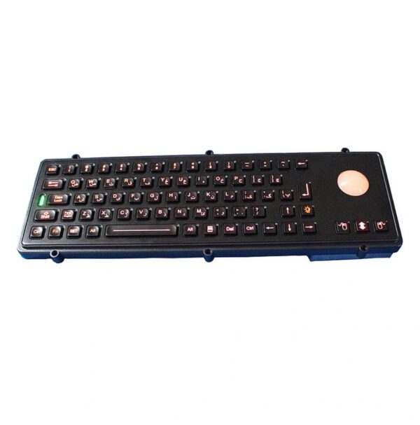 teclado industrial com trackball e teclas retoriluminadas