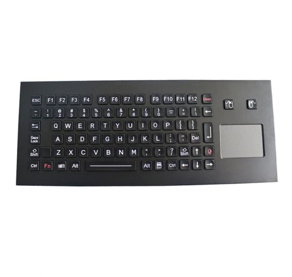 teclado construido em aço inox com retroiluminação