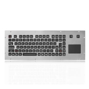 teclado inox com teclas retroiluminadas e montagem pela retaguarda