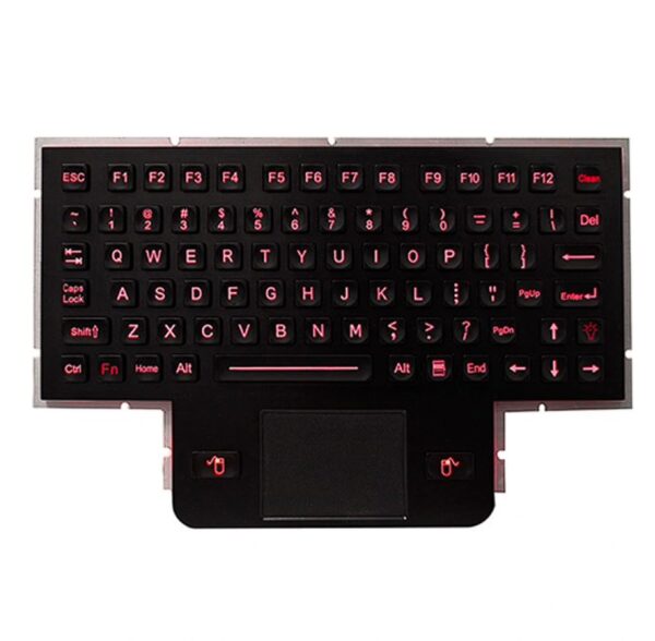teclado industrial em formato portátil com touchpad incluido