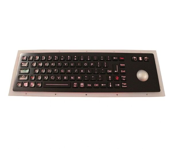 teclado em metal com tracjball