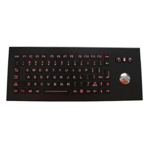 teclado industrial em aço inox com trackball metalico e teclas com iluminação