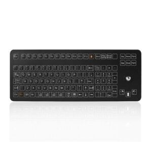 teclado em poliester e policarbonato com mini trackball de 16 mm