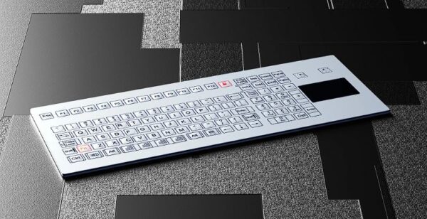 teclado de membrana industrial com touchpad