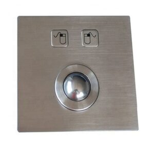 trackball frontal de 25mm de diametro em aço inoxidavel