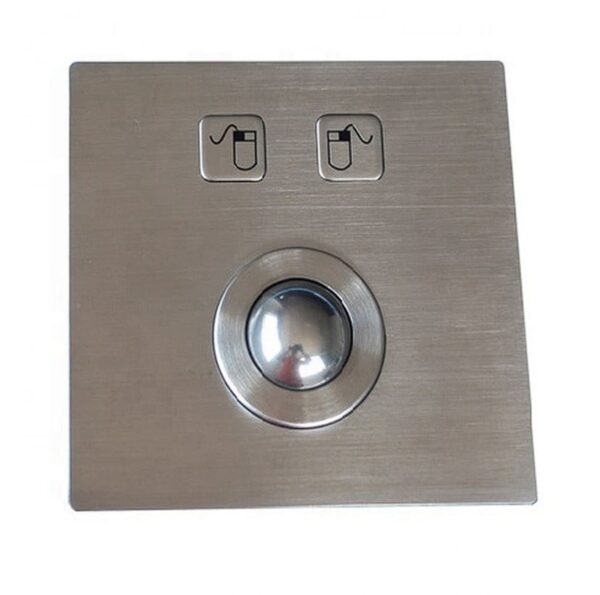 trackball frontal de 25mm de diametro em aço inoxidavel