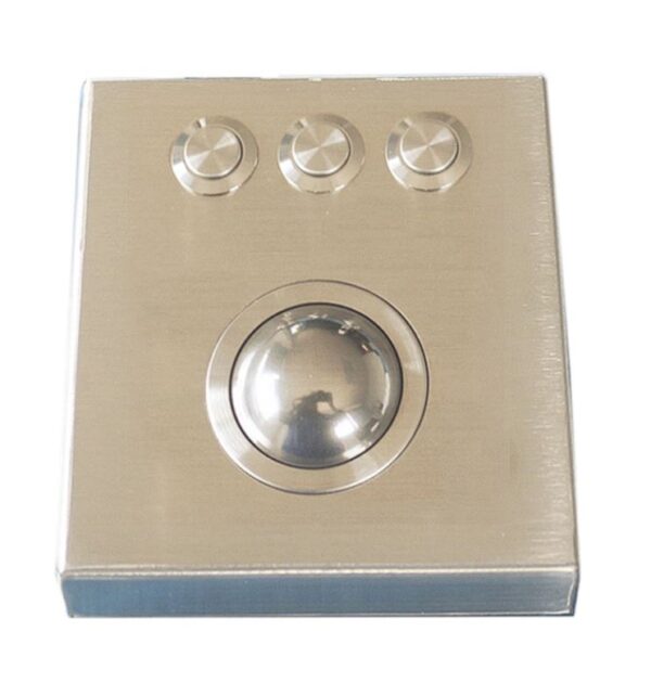 trackball em aço inox em versão desktop